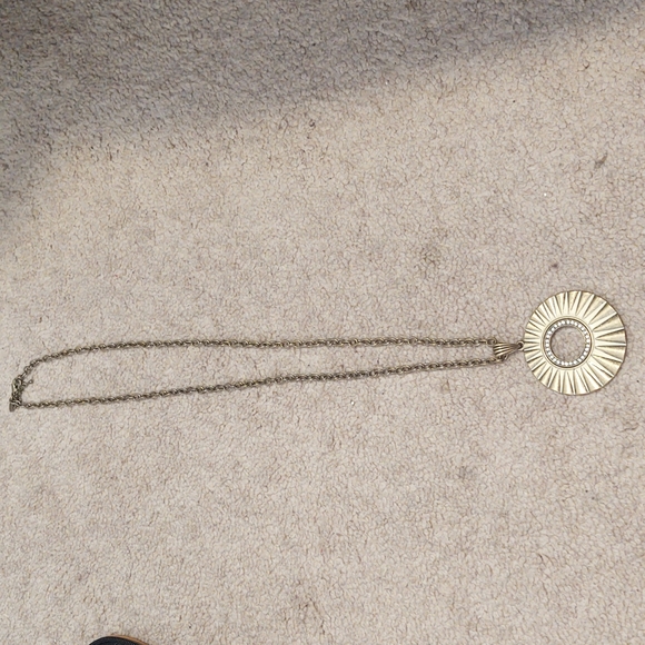 Long rustic gold necklace - Picture 1 of 4